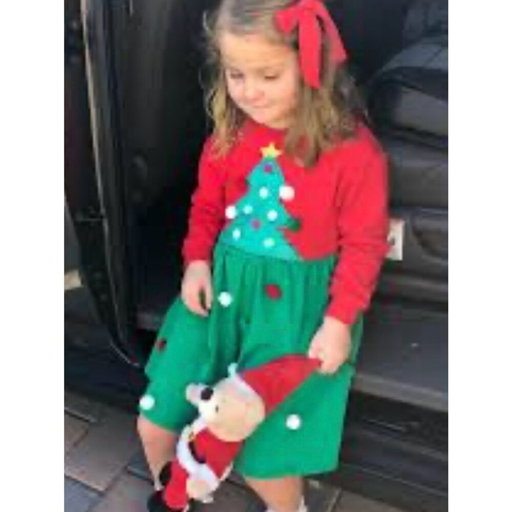 MAD Engine Light Up Christmas Tree Festive Dress Sz M(7-8)